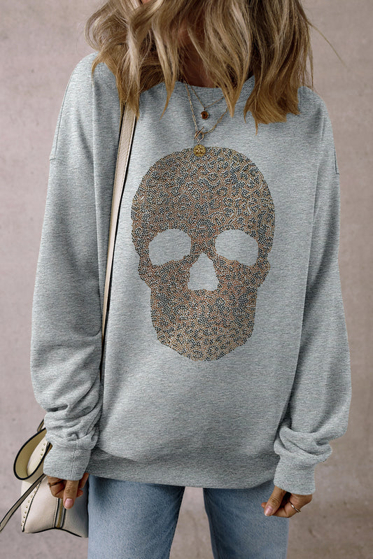 Rhinestone Skull Sweatshirt